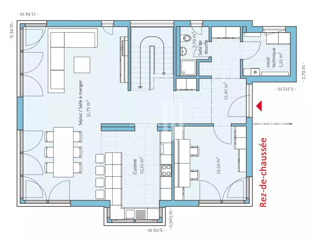 Magnificent 5.5 room villa on plan