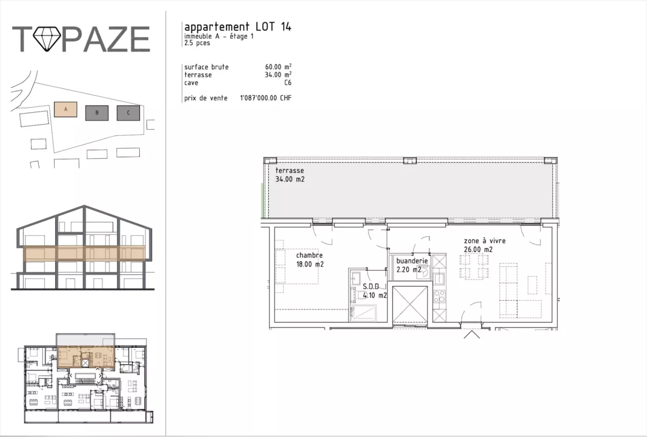 Appartement 2.5 pièces au 1er étage  Crans-Montana