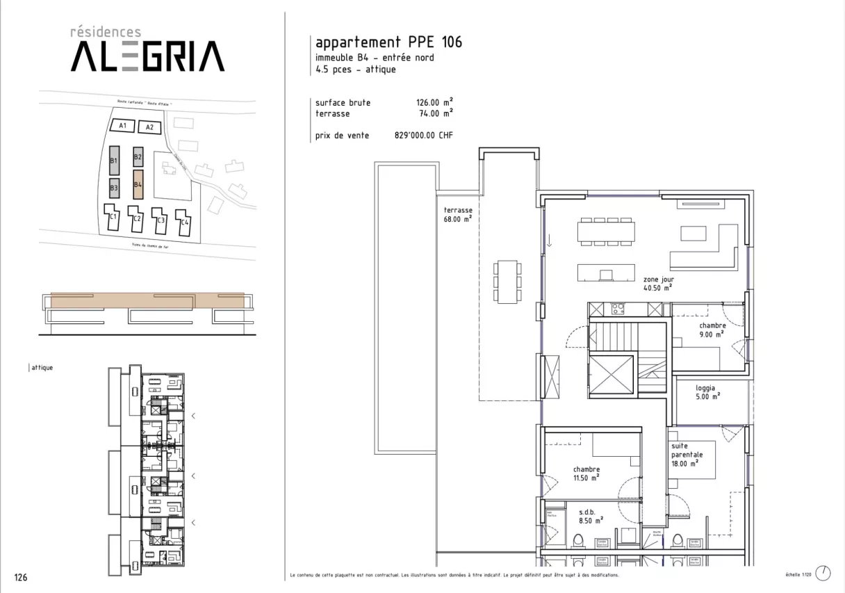 Appartement en attique de 4.5 pièces à Uvrier