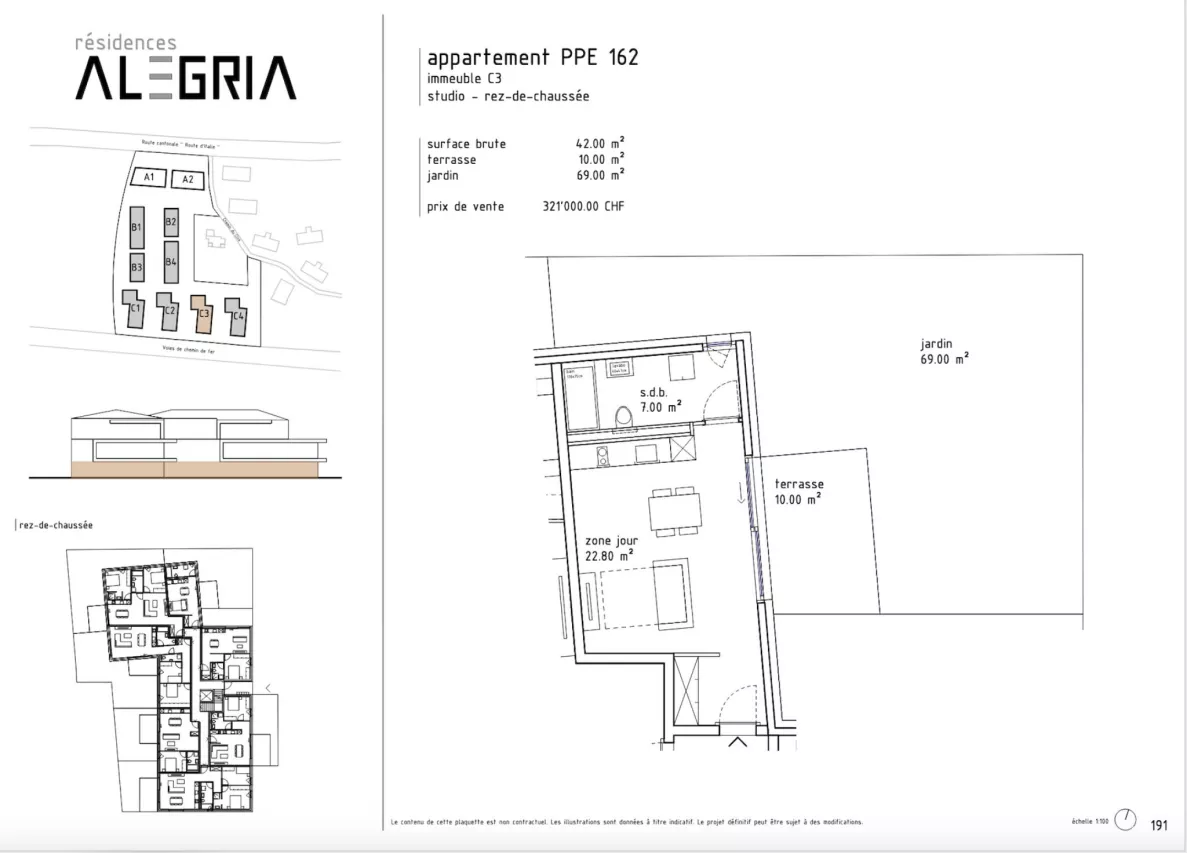 Appartement/studio 1.5 pièces à Uvrier