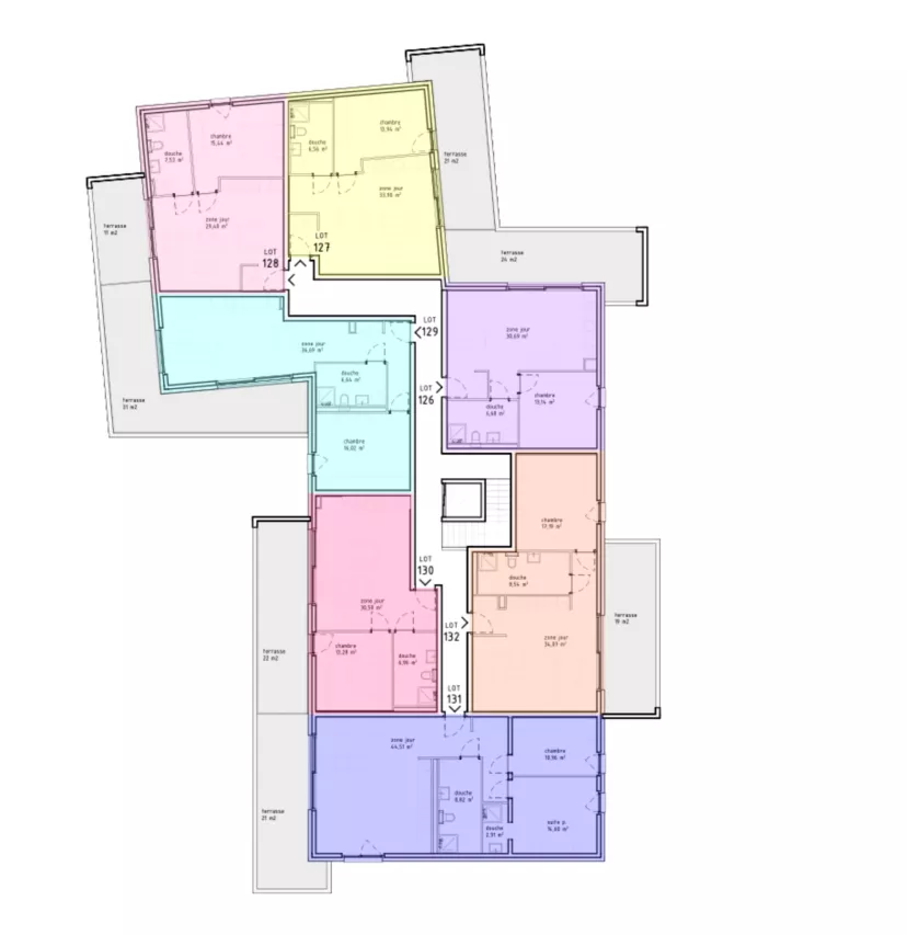 Appartement au 1er étage avec grand balcon