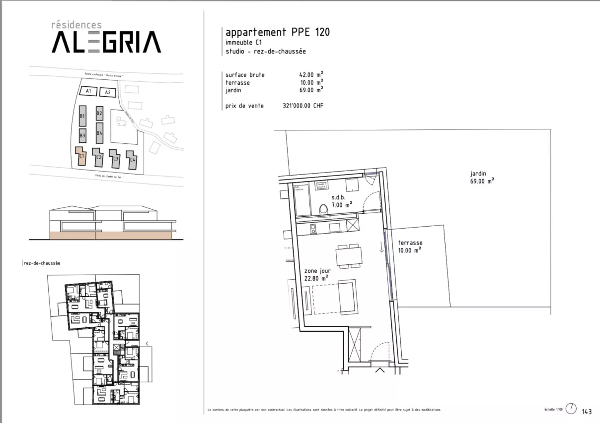 Appartement au 1er étage avec grand balcon