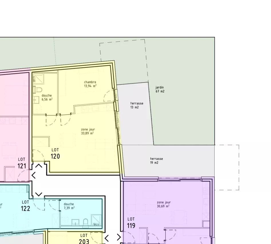 Appartement au 1er étage avec grand balcon