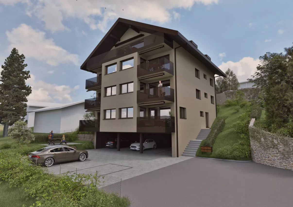 Grandson - Superbe appartement mansardé neuf de 4½ dans les combles avec balcon et vue dégagée