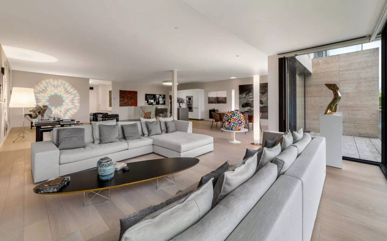 Corsier GE - Coup de cœur: Sublime duplex contemporain avec jardins, vue sur les champs et le lac