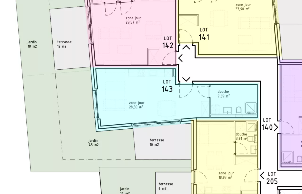 Appartement/studio 1 pièces au rez de chaussée