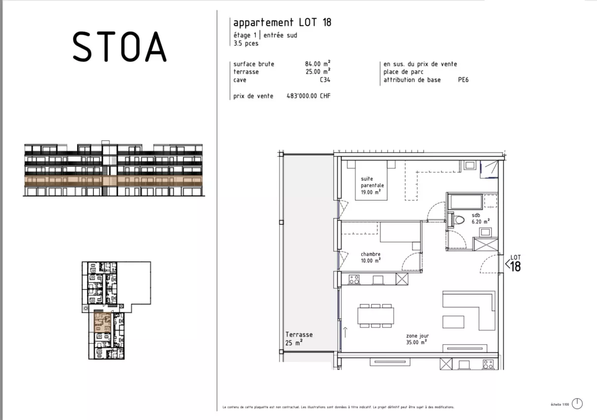 Appartement neuf de 3,5 pièces au 1? étage