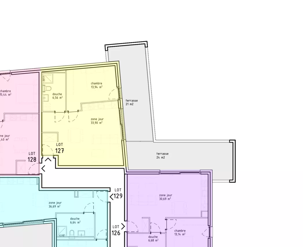 Appartement au 1er étage avec grand balcon