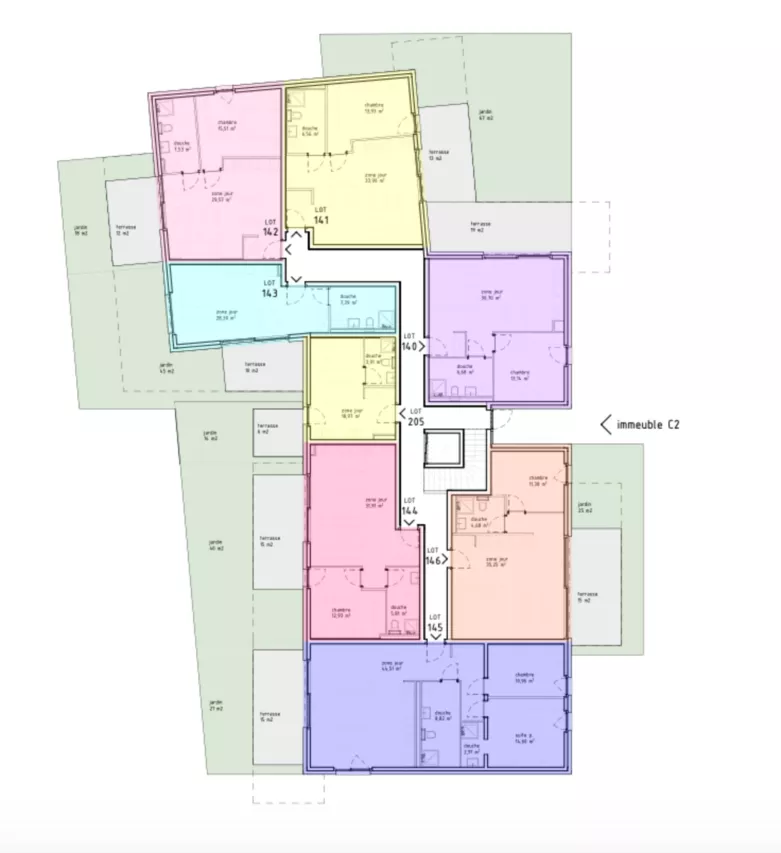 Appartement/studio 1 pièces au rez de chaussée