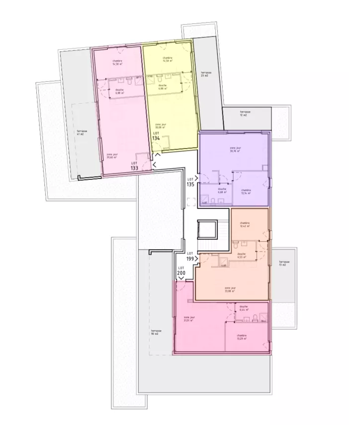 Attique 2.5 pièces dans immeuble en construction