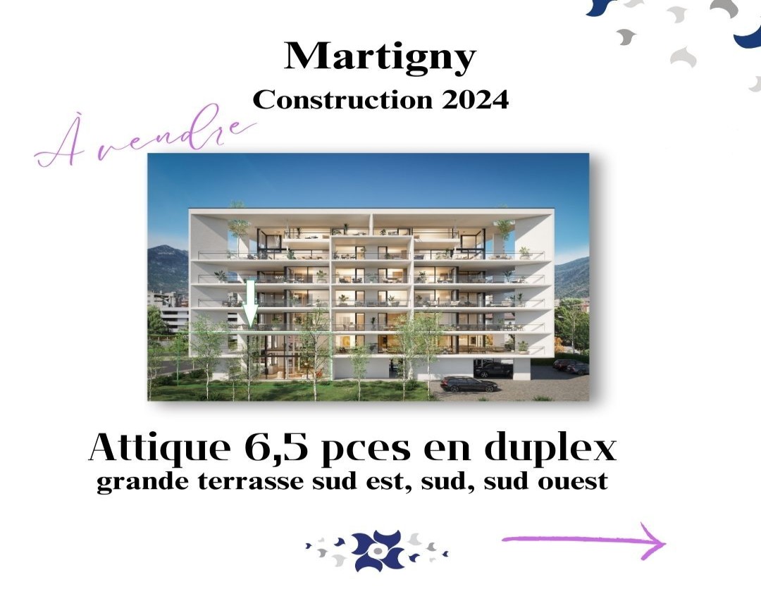 Attique en duplex de 6,5 pcs avec vue sur le vallée du Grand Saint-Bernard