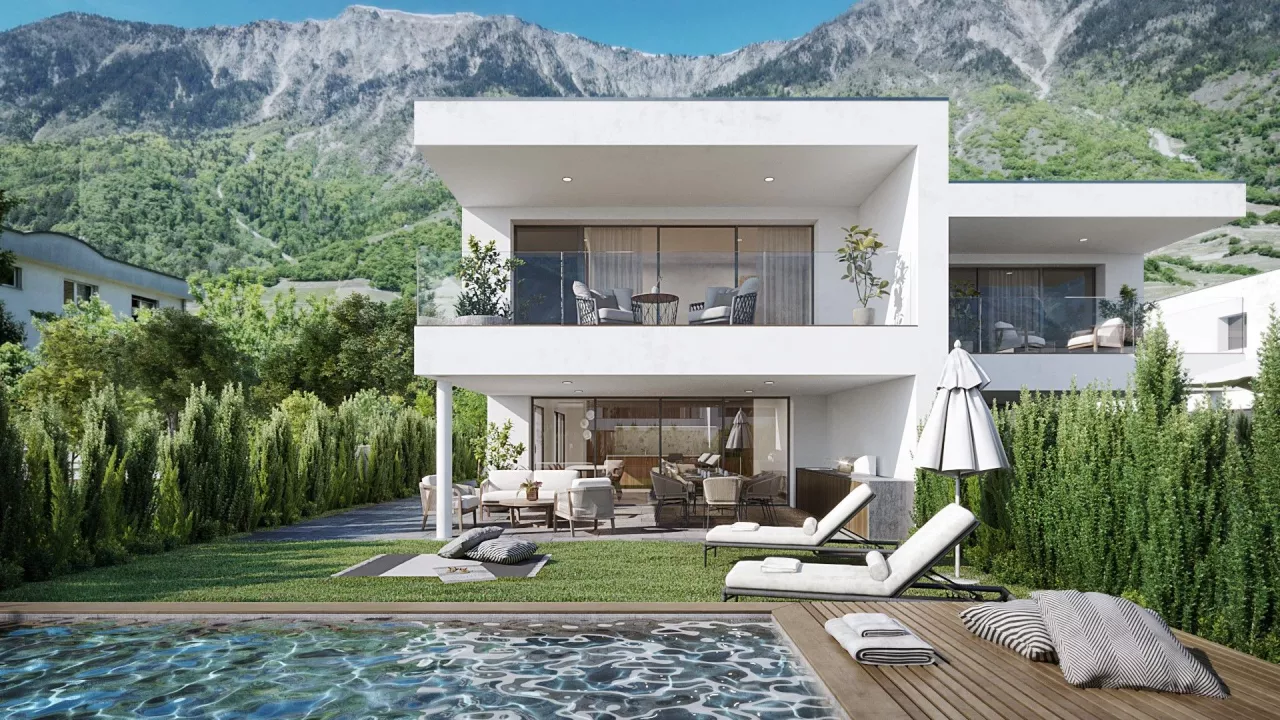 Vivre en toute discrétion dans une villa à Fully de 5,5 pièces mitoyenne