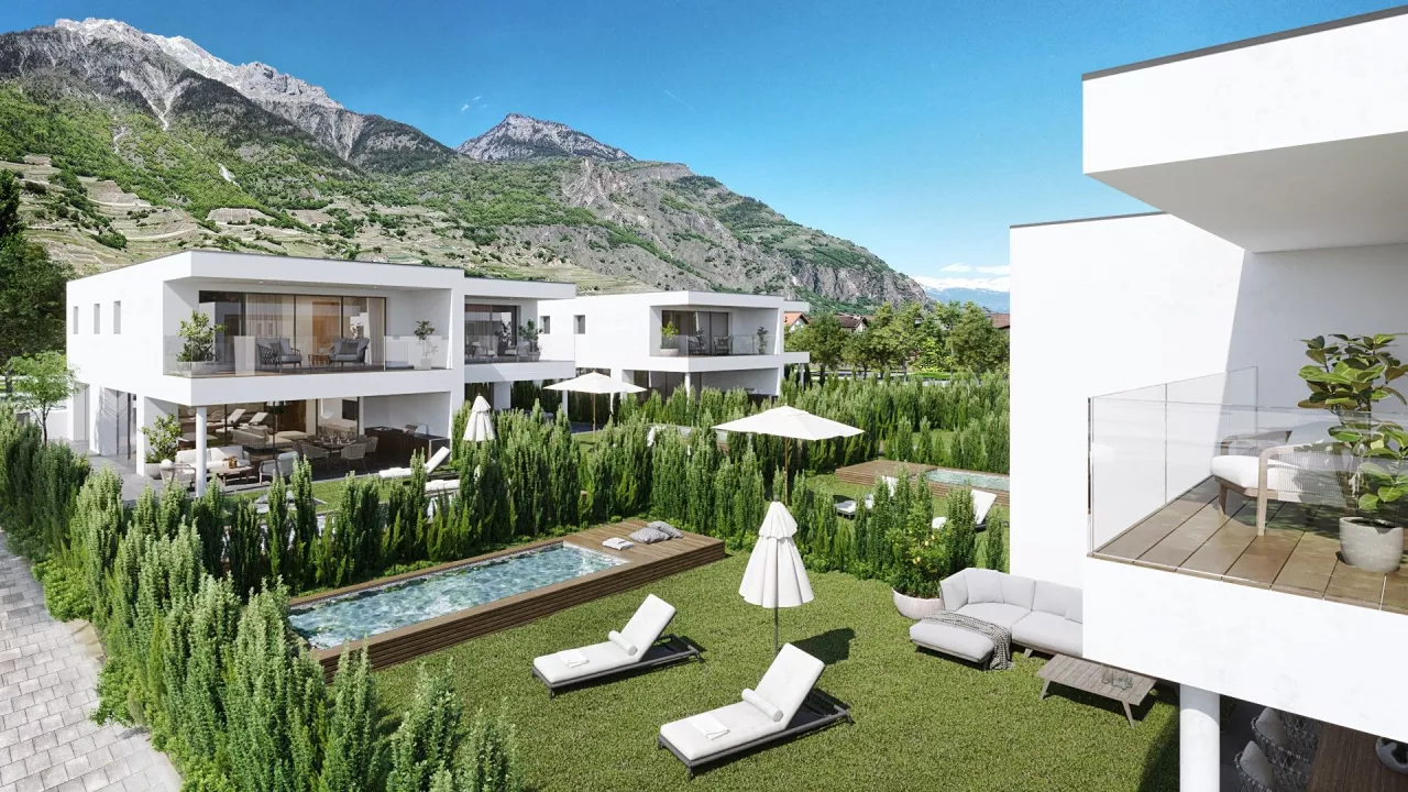 Vivre en toute discrétion dans une villa à Fully de 5,5 pièces mitoyenne