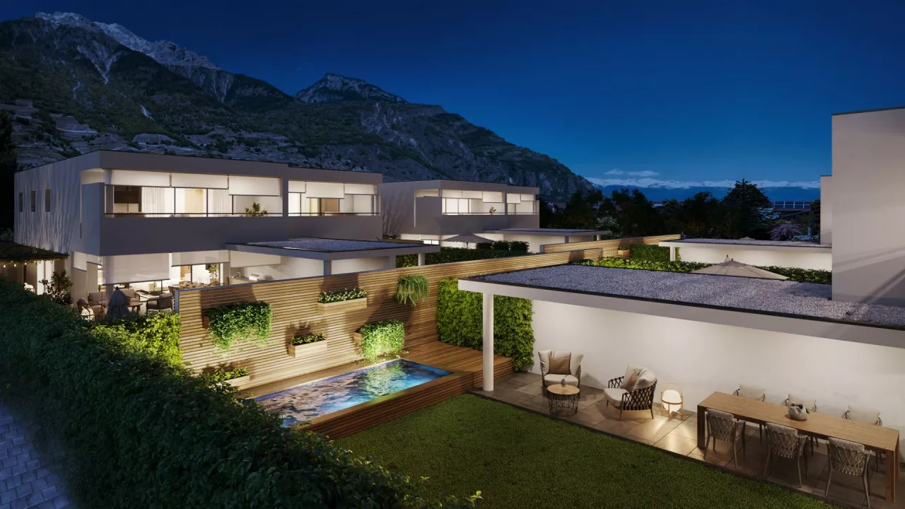 Vivre en toute discrétion dans une villa à Fully de 5,5 pièces mitoyenne