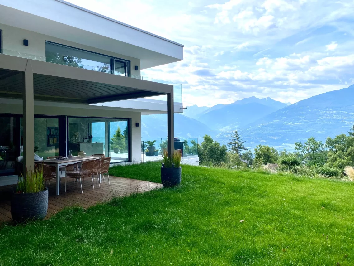 Magnifique villa contemporaine à Grimisuat ? Vue panoramique et cadre d?exception