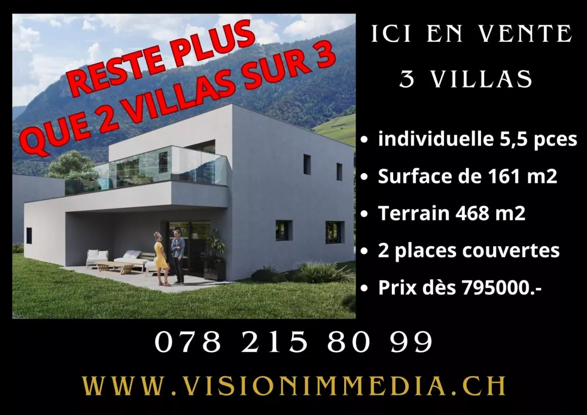 Villa 5.5 pces à vendre sur plan à Réchy 