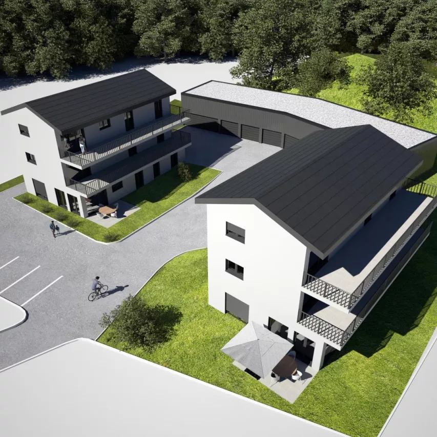 Terrain constructible avec permis de construire en force - Projet de deux immeubles résidentiels