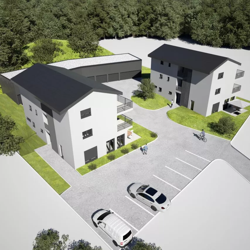 Terrain constructible avec permis de construire en force - Projet de deux immeubles résidentiels