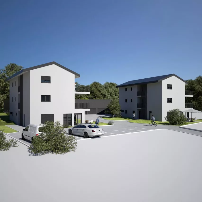 Terrain constructible avec permis de construire en force - Projet de deux immeubles résidentiels