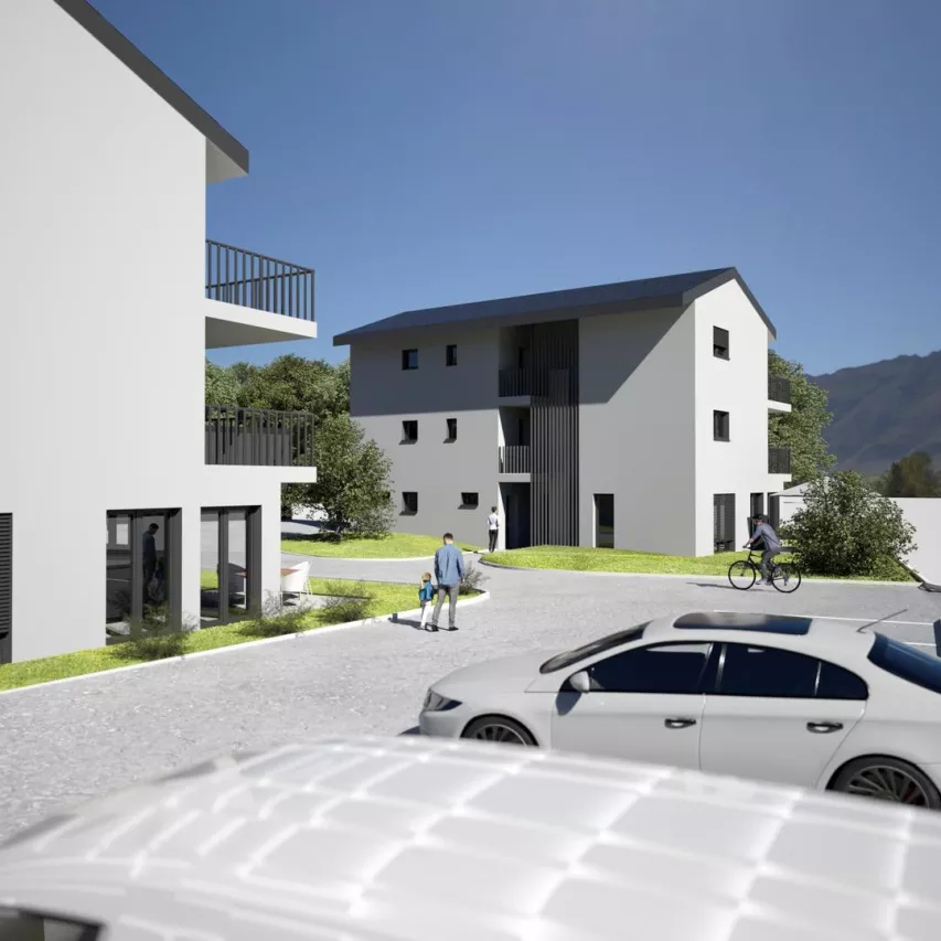 Terrain constructible avec permis de construire en force - Projet de deux immeubles résidentiels