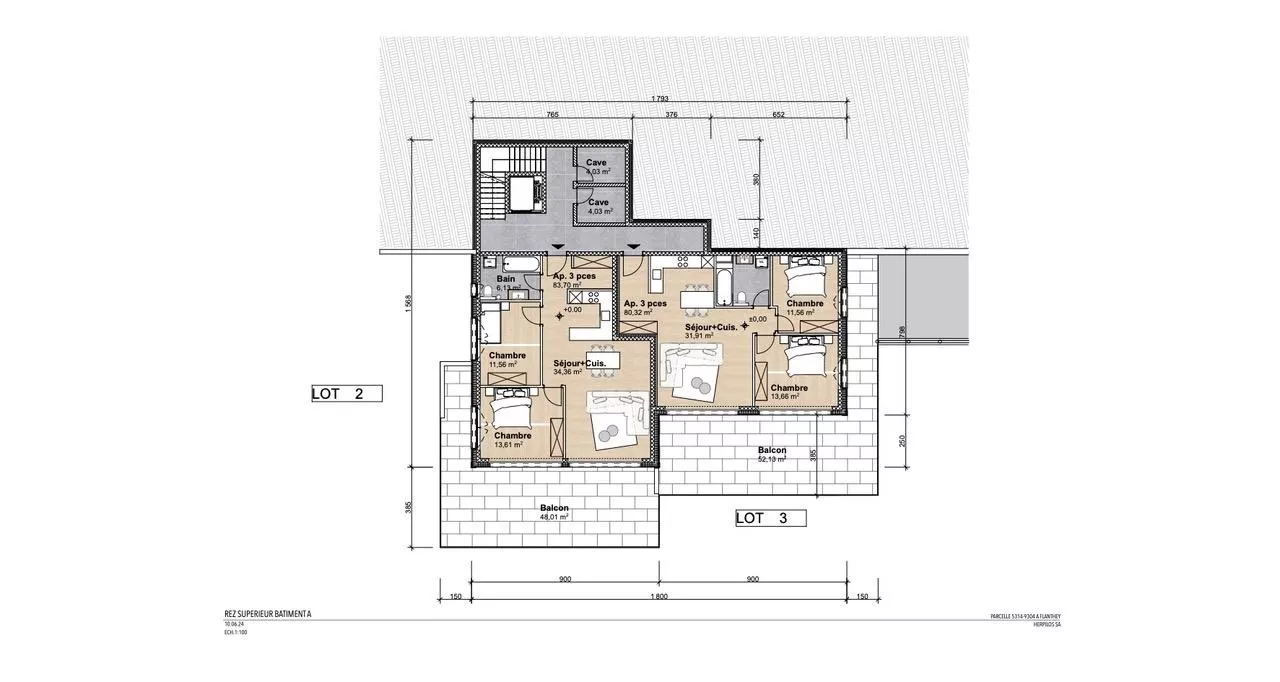 Bel Appartement de 3.5 pièces à Flanthey (commune de Lens) A3 - Promotion sur plan