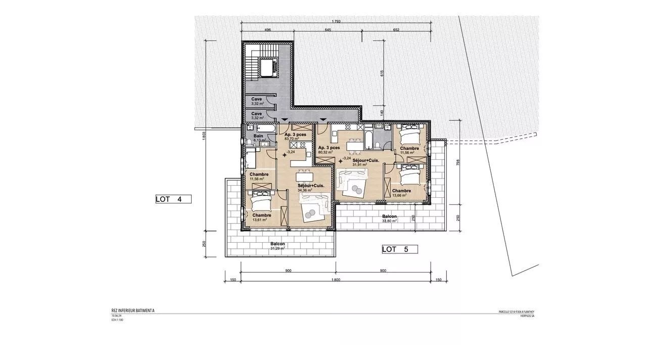 Bel Appartement de 3.5 pièces à Flanthey (commune de Lens) A5 - Promotion sur plan