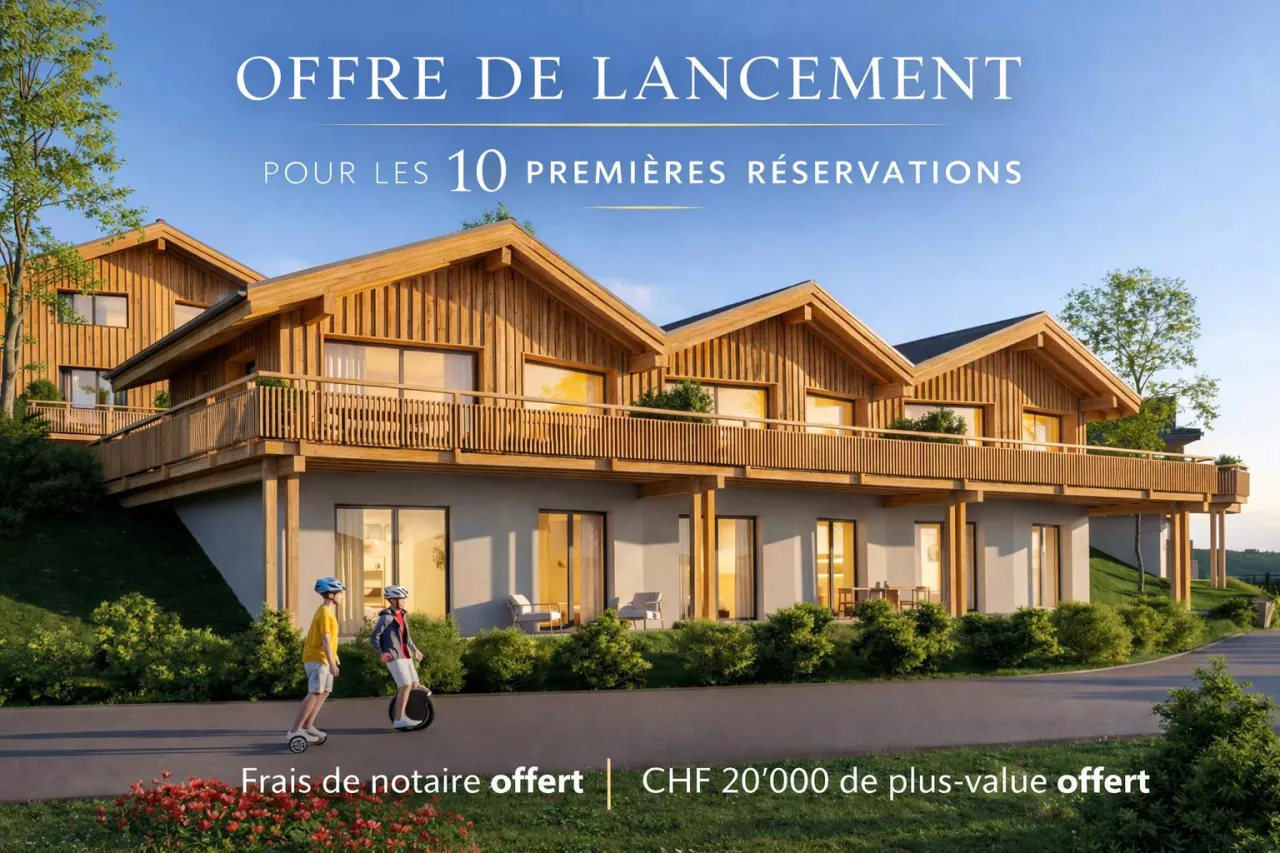 Magnifique chalet mitoyen à construire proche de Crans-Montana avec vue imprenable sur les 4000 Valaisans