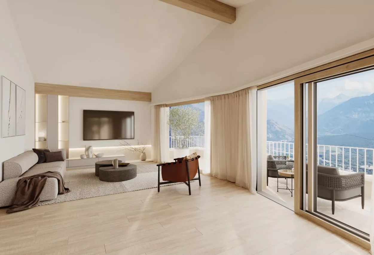 Entre plaine et montagne magnifique chalet neuf proche de Crans-Montana avec vue imprenable sur les 4000 valaisans