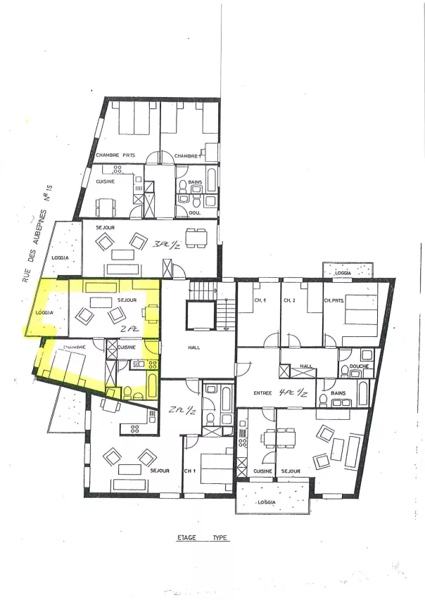 Sion, centre ville, 2 pièces au 2e étage avec balcon sud