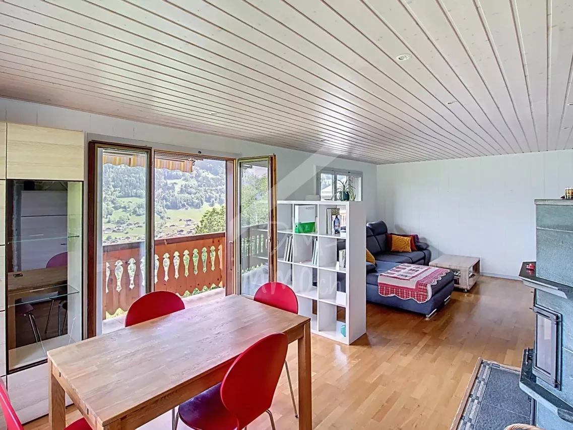 Chalet en madrier, vue exceptionnelle et imprenable