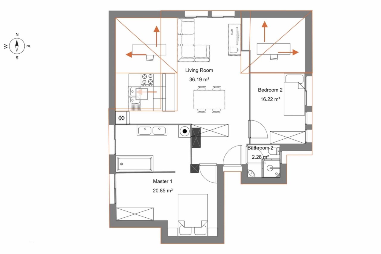 Magnifique attique-loft rénové en centre-ville de Sierre