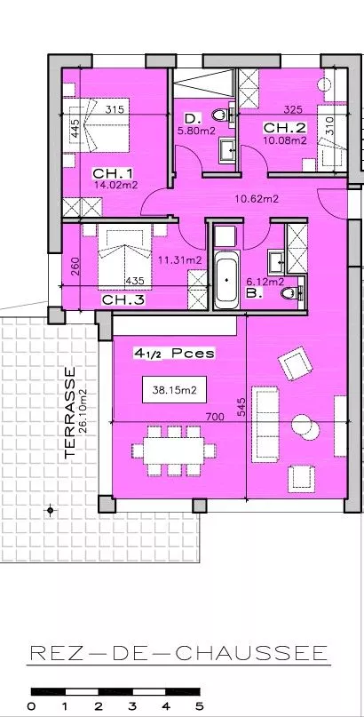 Bel appartement au rez-de-chaussée de 4,5 pièces à Aproz (Sion)