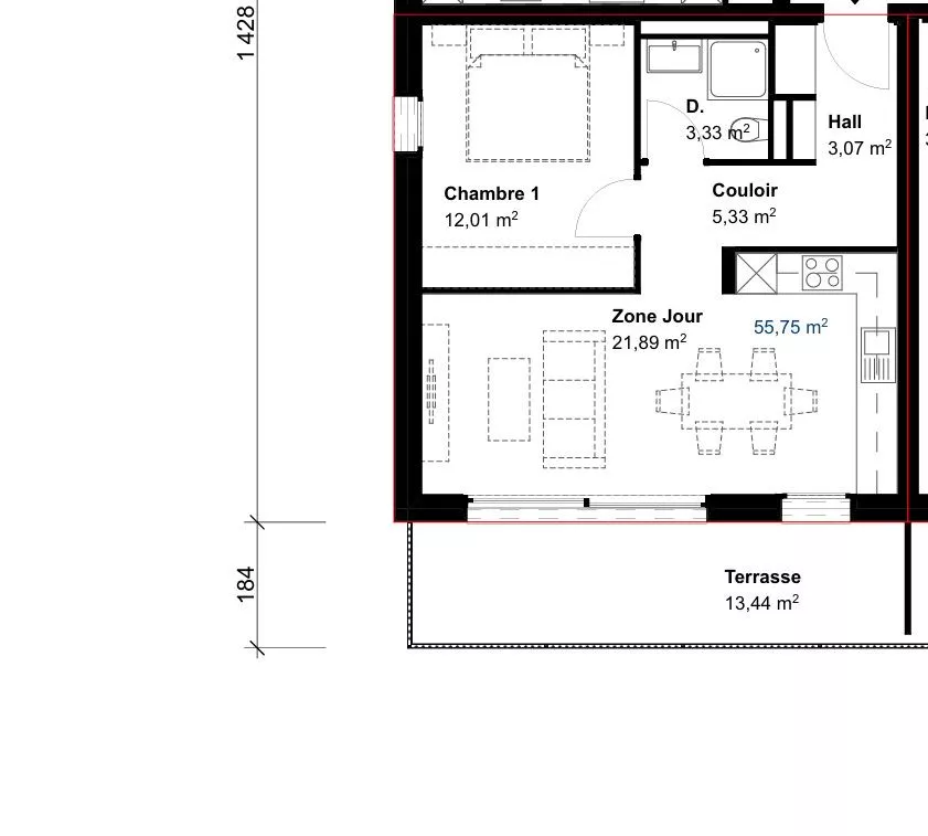 Appartements au centre de Saxon du 2,5 au 3.5 pièces 