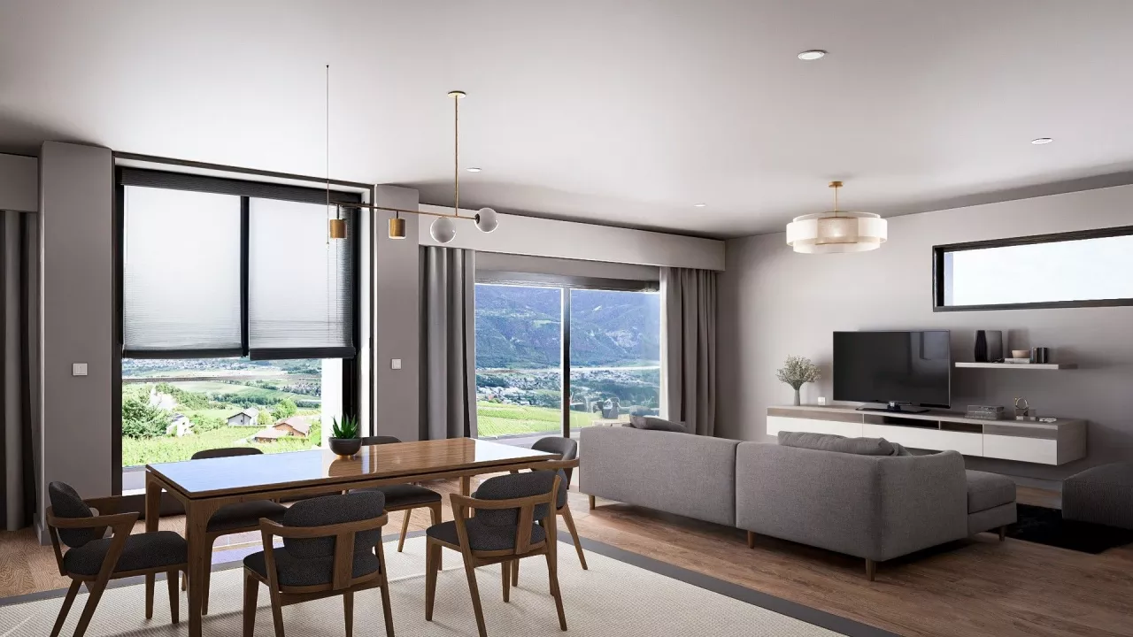 Bel appartement 4 1/2 pièces en attique à Lens