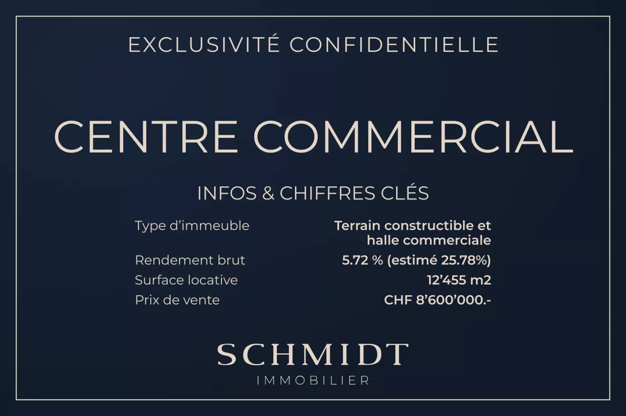 Un investissement stratégique - Halle commerciale + terrain