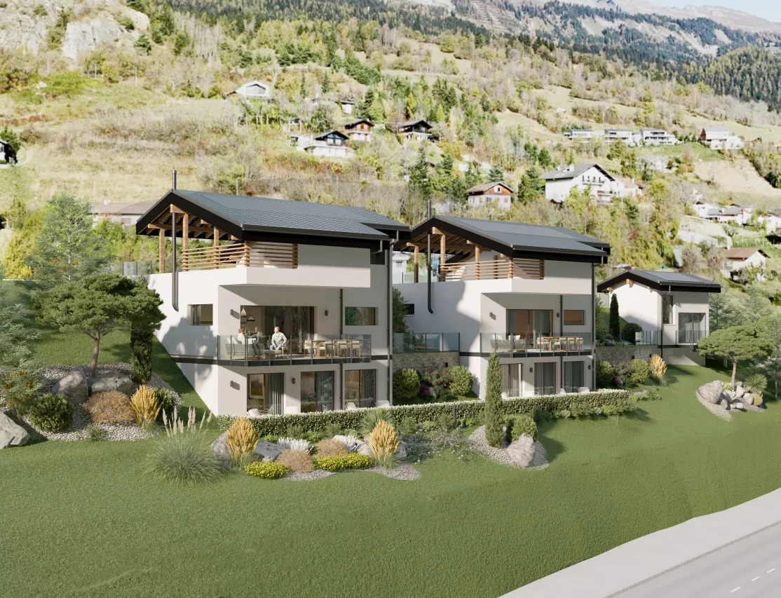 Ayent - Villa neuve de 4.5 ou 5.5 pièces avec grand balcon et jardin
