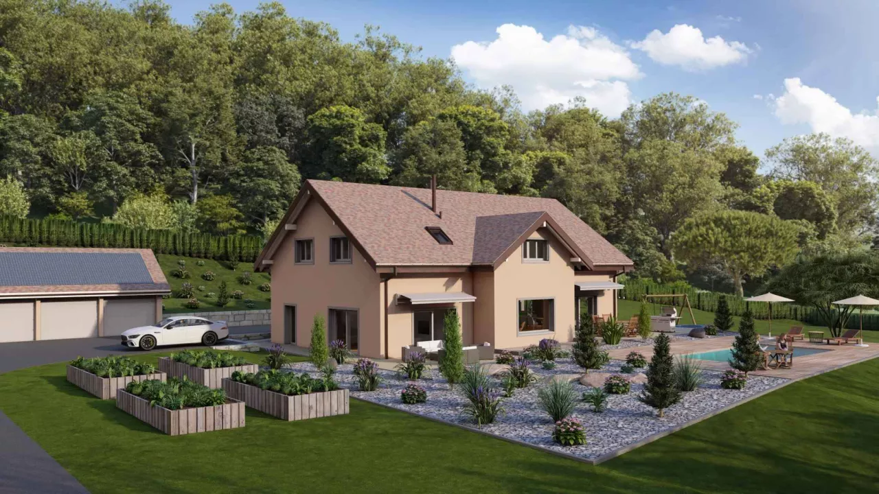 Féchy - Magnifique villa individuelle avec piscine et vue lac