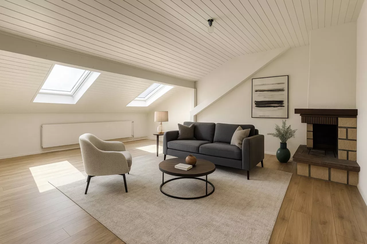 Montet (Broye) - Rénovation totale, magnifique appartement situé dans les combles (type loft)