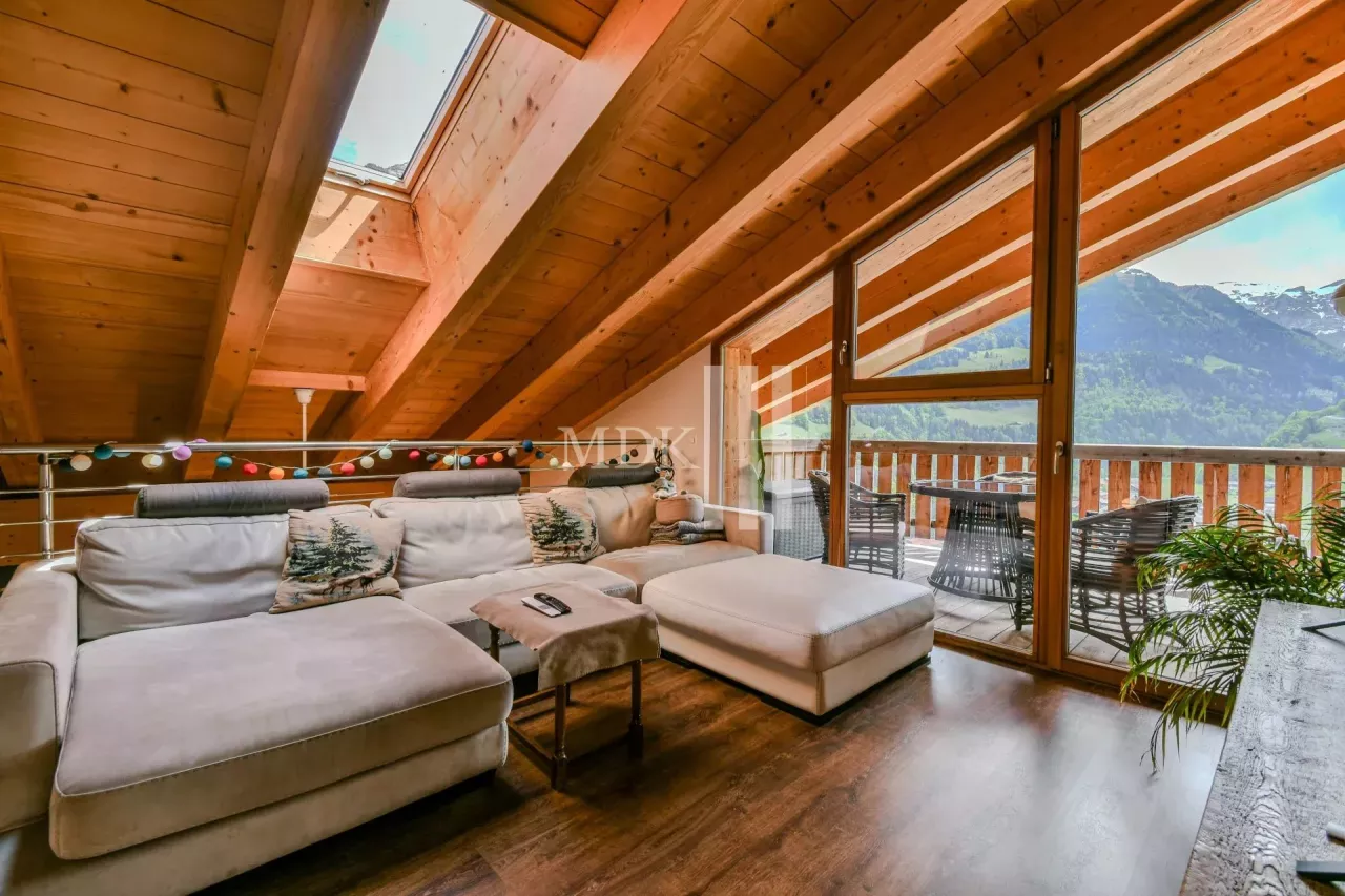 Magnifique duplex de standing avec vue sur les Dents du Midi