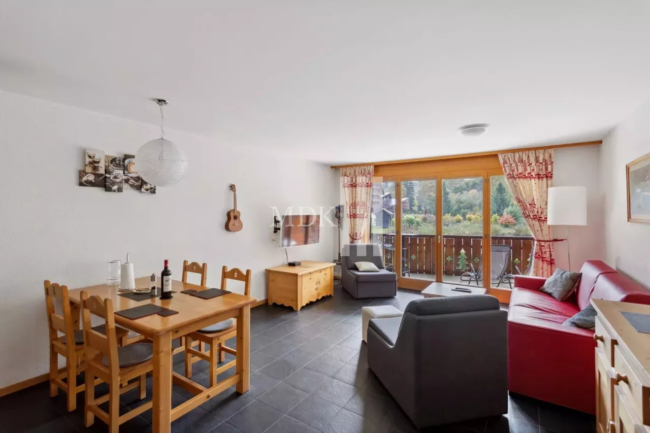 Charmant 3,5 pièces avec jardin à vendre à Val-d'Illiez !