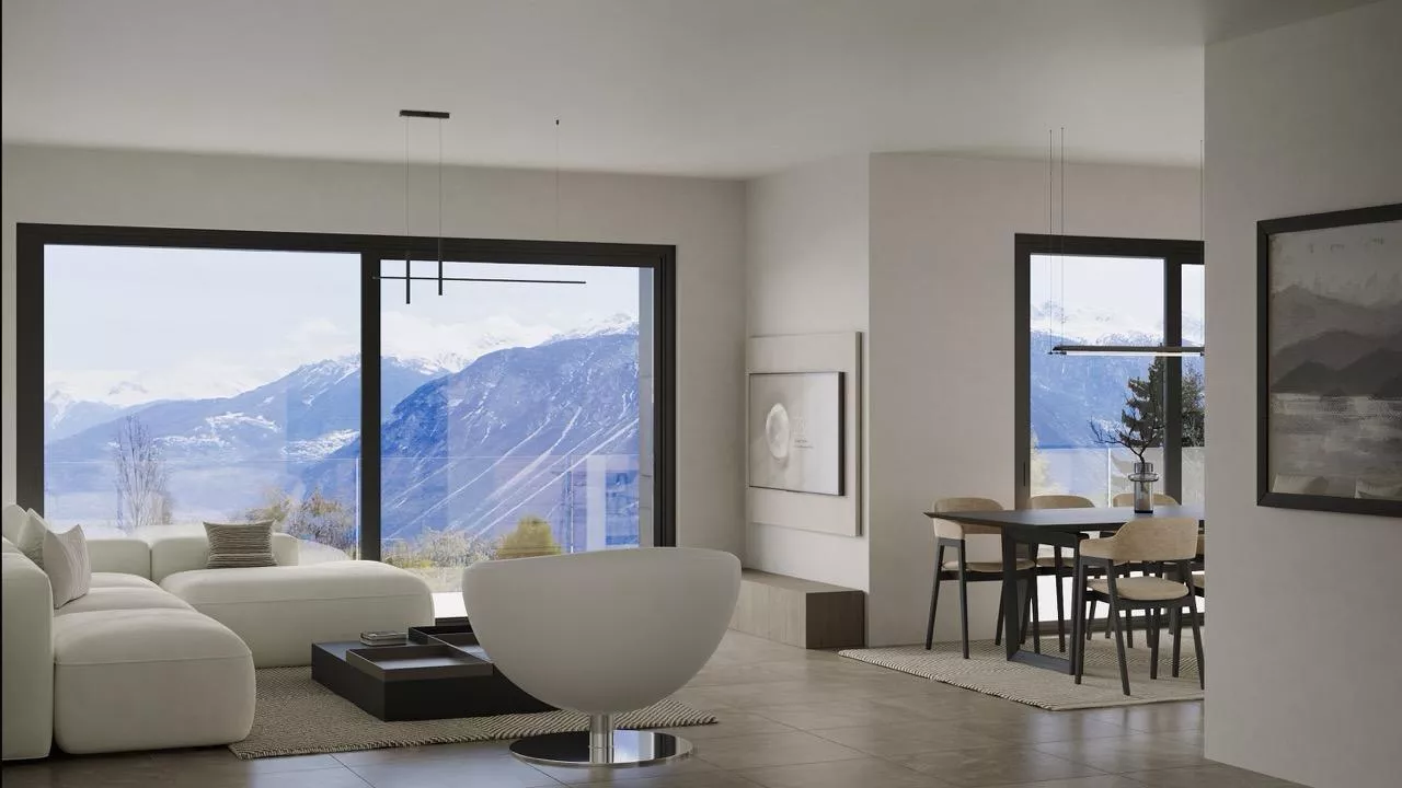 Appartement 3.5 pièces neuf avec terrasse et jardin privatif à Crans-Montana
