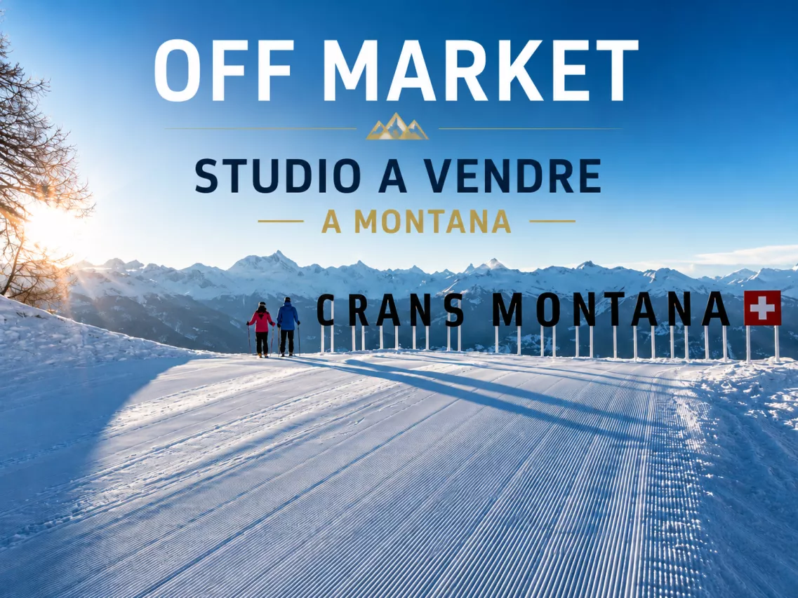 Grand studio 1er étage au centre Montana + place de parking intérieure